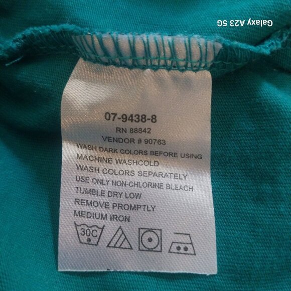 Woman Within Womens 4X Turquoise Short Sleeve Cotton T-Shirt - Picture 4 of 5